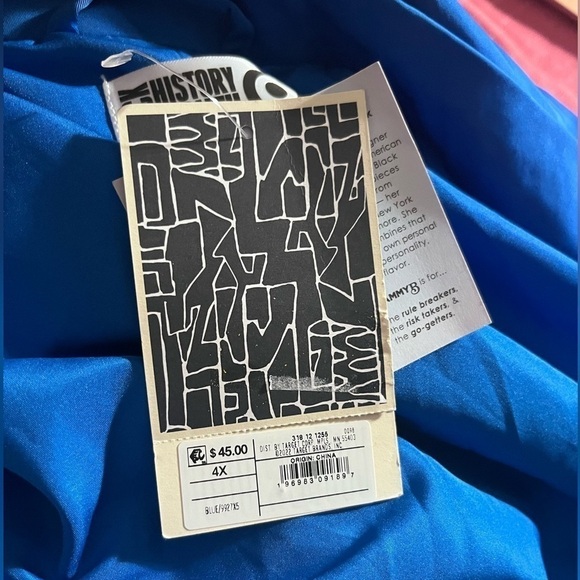 NWT Black History Blue Sammy B Plus Size Shacket Rain boho spring jacket 4X - Picture 4 of 7